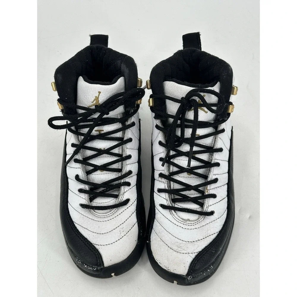 Air Jordan 12 Retro‎ 'Royalty Taxi' White/Metallic Gold Black 153265-170 Sz 5Y